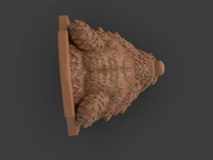 Stylized Grizzly Bear Trophy Head 3D Print Model