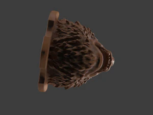Stylized Grizzly Bear Trophy Head 3D Print Model