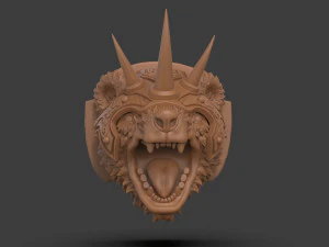 Stylized Grizzly Bear Trophy Head 3D Print Model
