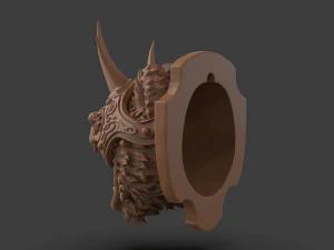 Stylized Grizzly Bear Trophy Head 3D Print Model