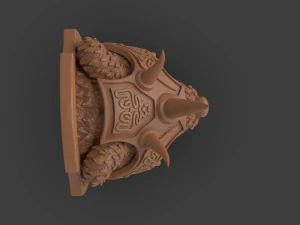 Stylized Grizzly Bear Trophy Head 3D Print Model