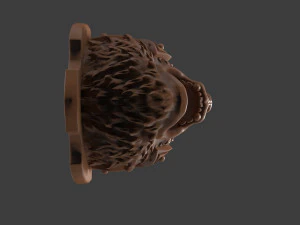 Stylized Grizzly Bear Trophy Head 3D Print Model