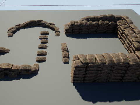 Warfare Sandbags Modular Kit Model 3D