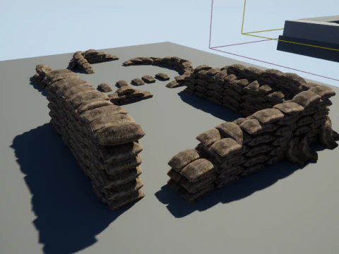 Kit modular de sacos de areia de guerra Modelo 3D