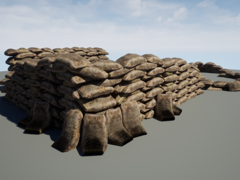 Warfare Sandbags Modular Kit Model 3D