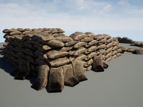 Kit modular de sacos de areia de guerra Modelo 3D