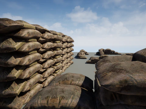 Kit modular de sacos de areia de guerra Modelo 3D