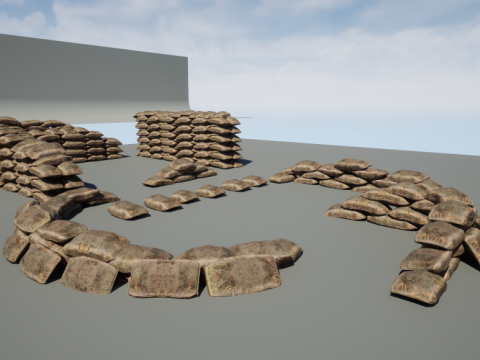 Warfare Sandbags Modular Kit Model 3D