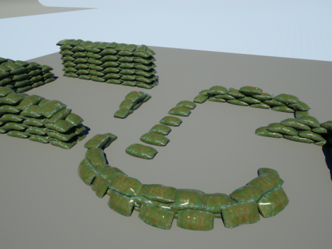 Warfare Sandbags Modular Kit Model 3D