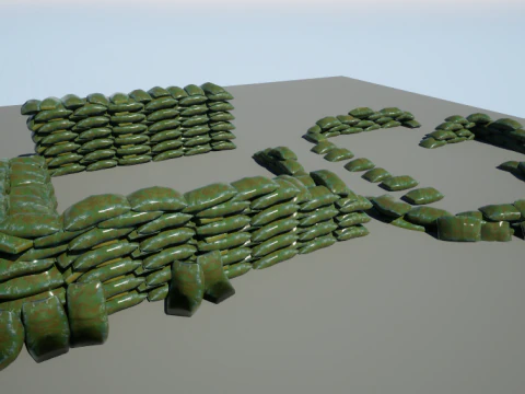 Kit modular de sacos de areia de guerra Modelo 3D