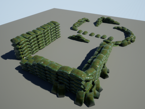 Warfare Sandbags Modular Kit Model 3D