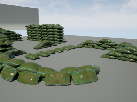 Warfare Sandbags Modular Kit Model 3D