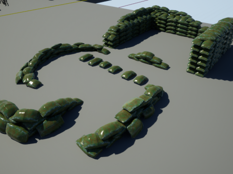 Warfare Sandbags Modular Kit Model 3D