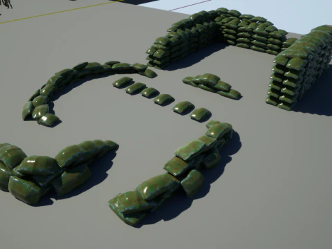 Kit modular de sacos de areia de guerra Modelo 3D