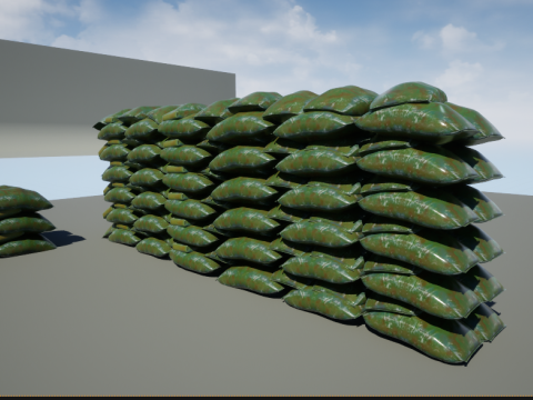 Warfare Sandbags Modular Kit Model 3D