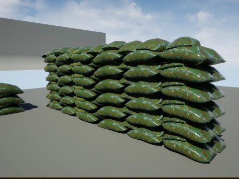 Kit modular de sacos de areia de guerra Modelo 3D