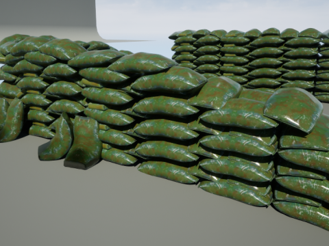 Warfare Sandbags Modular Kit Model 3D
