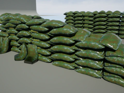 Kit modular de sacos de areia de guerra Modelo 3D