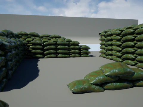 Kit modular de sacos de areia de guerra Modelo 3D