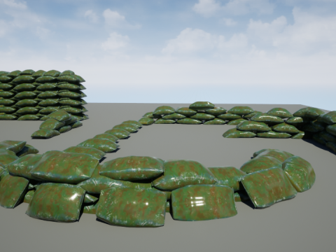 Warfare Sandbags Modular Kit Model 3D