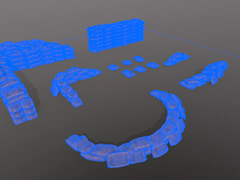 Kit modular de sacos de areia de guerra Modelo 3D