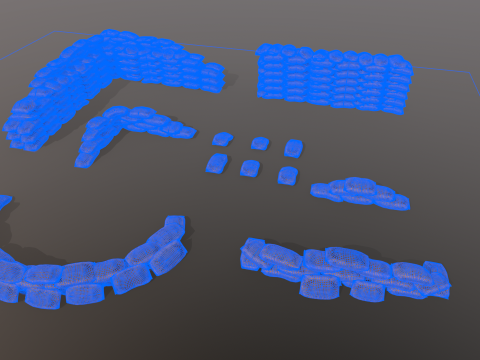 Warfare Sandbags Modular Kit Model 3D