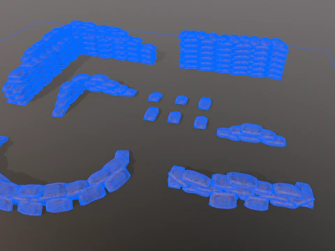 Kit modular de sacos de areia de guerra Modelo 3D