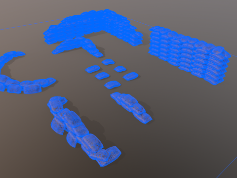 Warfare Sandbags Modular Kit Model 3D