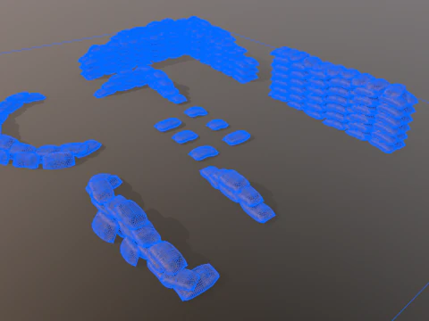 Kit modular de sacos de areia de guerra Modelo 3D