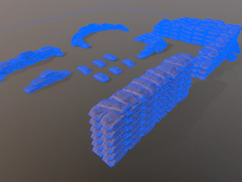 Kit modular de sacos de areia de guerra Modelo 3D