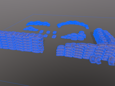 Warfare Sandbags Modular Kit Model 3D