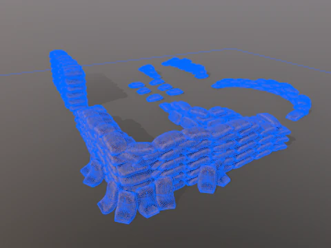 Kit modular de sacos de areia de guerra Modelo 3D