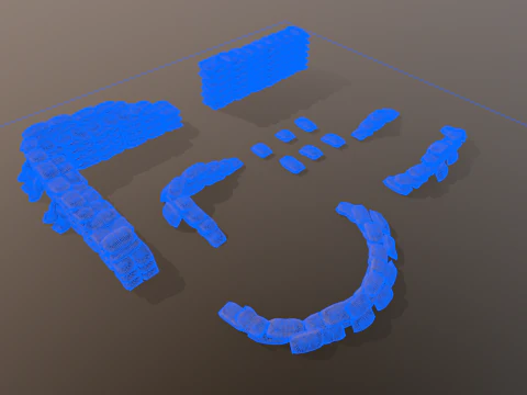 Kit modular de sacos de areia de guerra Modelo 3D