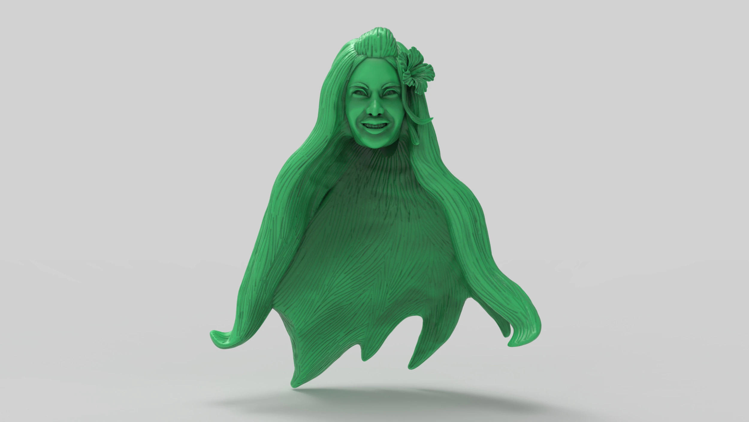 Tropical Girl Head 3D Print Model .c4d .max .obj .3ds .fbx .stl .blend