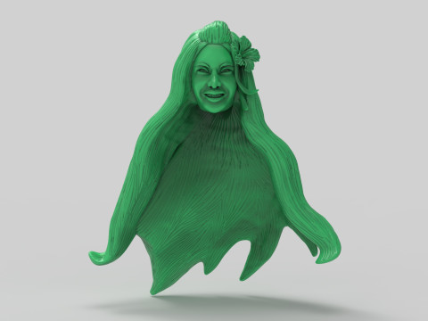 Tropical Girl Head 3D Print Model