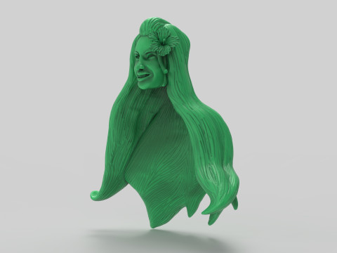 Tropical Girl Head Modelo de impresión 3D