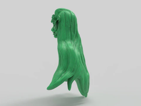 Tropical Girl Head 3D Print Model