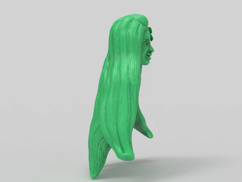 Tropical Girl Head 3D Print Model