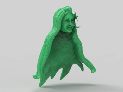 Tropical Girl Head 3D Print Model