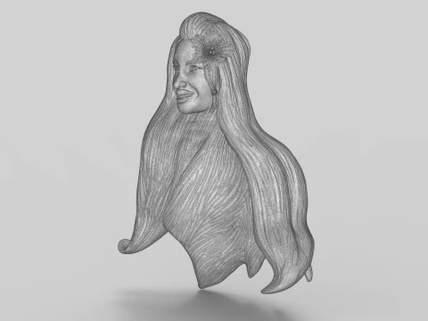 Tropical Girl Head 3D Print Model
