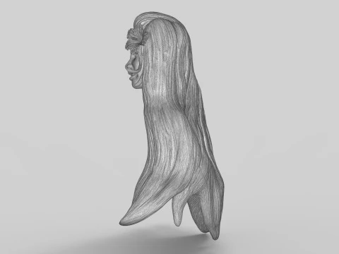 Tropical Girl Head 3D Print Model