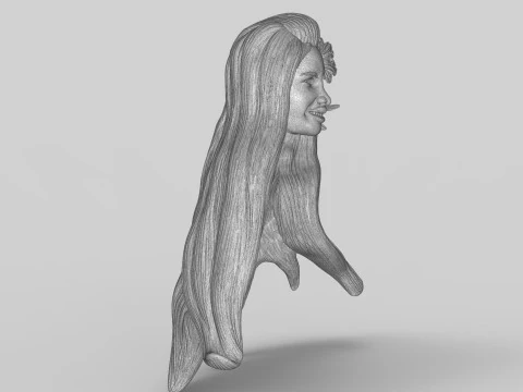 Tropical Girl Head 3D Print Model