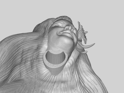 Tropical Girl Head 3D Print Model