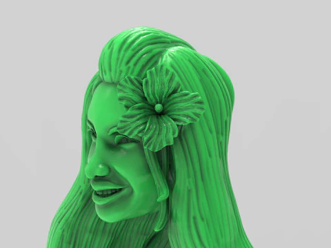 Tropical Girl Head 3D Print Model