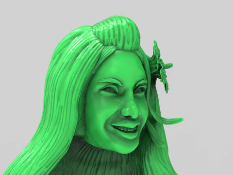 Tropical Girl Head 3D Print Model