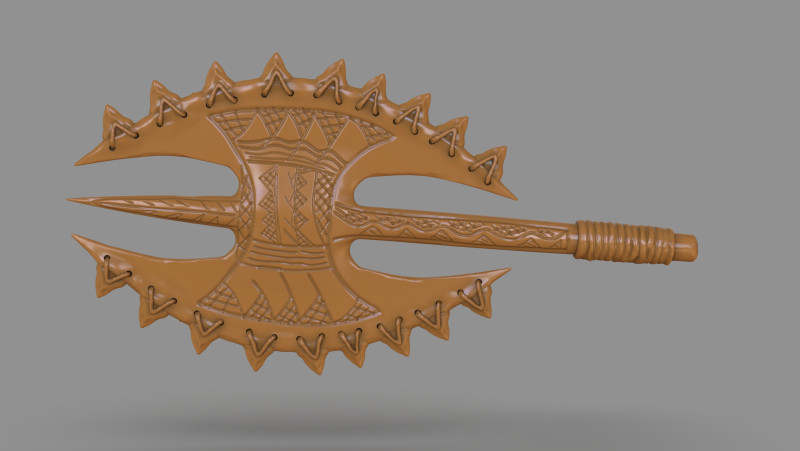 Hawaiian Axe 3D Print Model .c4d .max .obj .3ds .fbx .stl .blend