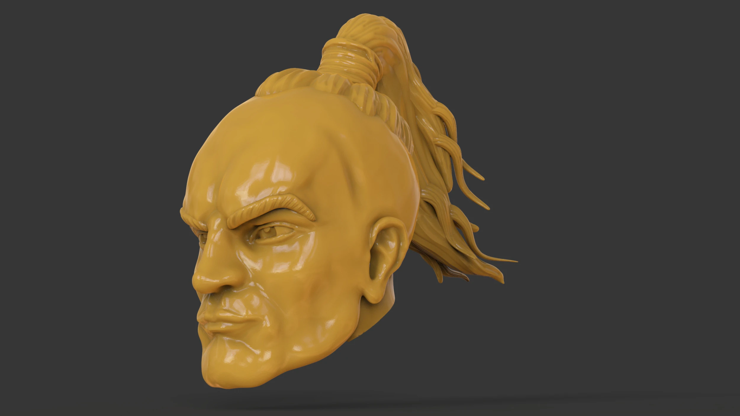 Hawaiian Warrior Head 3D Print Model .c4d .max .obj .3ds .fbx .stl .blend 