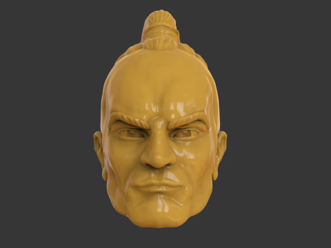 Hawaiian Warrior Head Modelo de Impressão 3D