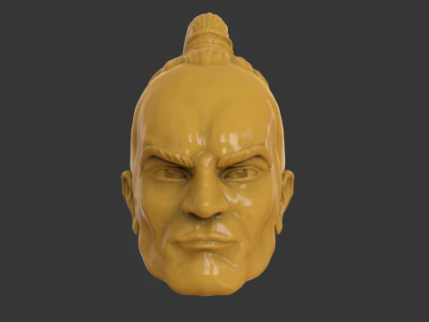 Hawaiian Warrior Head 3D Print Model