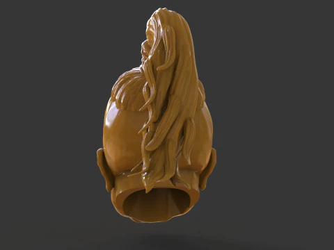 Hawaiian Warrior Head 3D Print Model